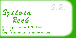 szilvia reck business card